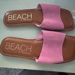 Matisse Pink Sandals with Wide Strap and Flat Sole